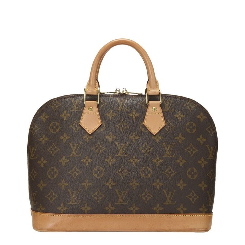 Louis Vuitton Brown Monogram Coated Canvas & Vachetta Leather Alma Pm (Authentic